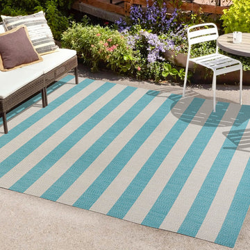 Negril Two-tone Wide Stripe Indoor/outdoor Area Rug